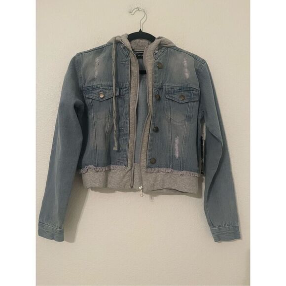 Denim Hooded Jacket NEW NWT - Picture 1 of 6